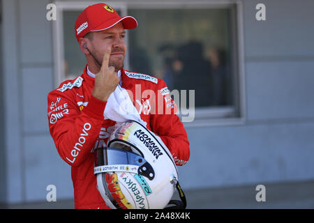 Suzuka Circuit, Suzuka City, Japan. 13 Okt, 2019. Formel 1 Grand Prix, Qualifying; Scuderia Ferrari, Sebastian Vettel die Pole - Redaktionelle Verwendung Credit: Aktion plus Sport/Alamy leben Nachrichten Stockfoto