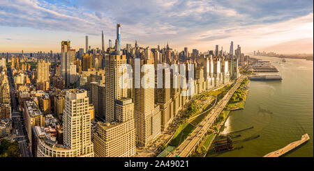 Antenne New York City Waterfront skyline Stockfoto