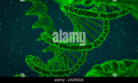 Abstrakte 3D-Darstellung der DNA-Doppelhelix mit DNA-Fragmente Stockfoto