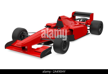 Rote Formel 1 Rennwagen isoliert Stockfoto