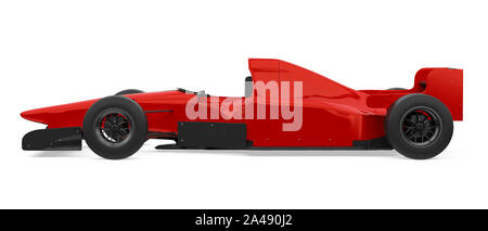 Rote Formel 1 Rennwagen isoliert Stockfoto