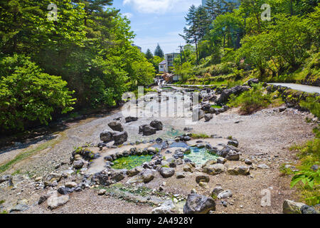 Sainokawara Park am Kasatzu Onsen, Gunma Präfektur, Japan Stockfoto