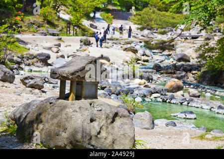 Sainokawara Park am Kasatzu Onsen, Gunma Präfektur, Japan Stockfoto