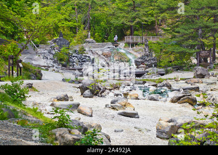 Sainokawara Park am Kasatzu Onsen, Gunma Präfektur, Japan Stockfoto