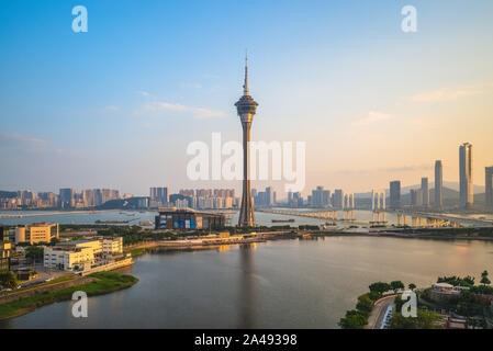 Landschaft von Macau an der West Bay Lake in China Stockfoto