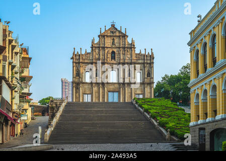 Die UNESCO, die Ruinen von St. Paul's in Macau, China Stockfoto