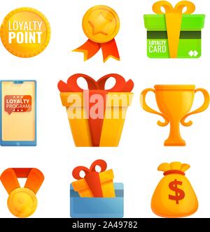 Treueprogramm Symbole gesetzt. Cartoon von Treueprogramm Vector Icons für Web Design Stock Vektor