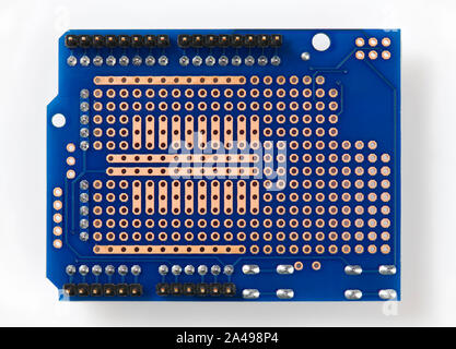 Leiterplatte closeup - elektronische Komponente für Funkanlagen und digitale Microchip, Konzept für die Entwicklung der elektrischen Stromkreise Stockfoto