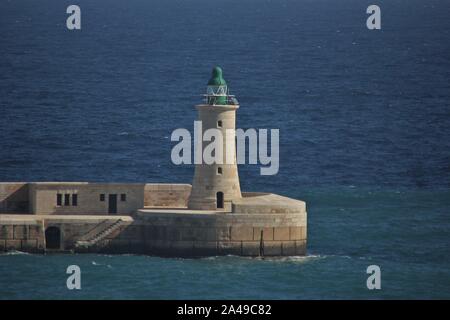 Leuchtturm St. Elmo, Valletta, Malta. Stockfoto