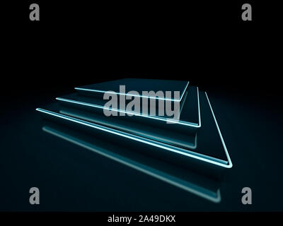 Farbenfrohe abstrakte Neon Lichter. Linien. 3D-Rendering Stockfoto