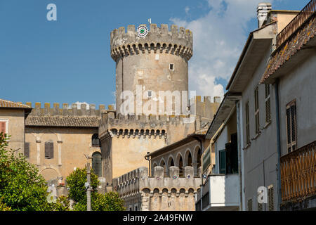 Historische Gebäude Fiano Romano, Rom, Latium, Italien: Tower Stockfoto