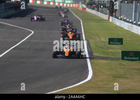 Suzuka Circuit, Suzuka City, Japan. 13 Okt, 2019. Formel 1 Grand Prix, Race Day; McLaren, Carlos Sainz - Redaktionelle Verwendung Credit: Aktion plus Sport/Alamy leben Nachrichten Stockfoto