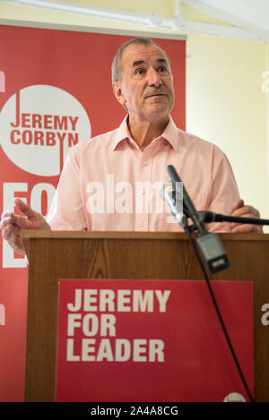 Camley Street Natural Park, London, UK. 7. August 2015. Führung der Labour-Partei Kämpfer Jeremy Corbyn MP startet seine Politik für die Umwelt. Stockfoto