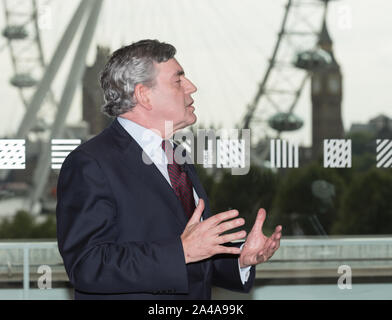Southbank Centre, London, Großbritannien. 16. August 2015. Gordon Brown bricht Schweigen über das Labor die Führung mit einer Grundsatzrede. Stockfoto