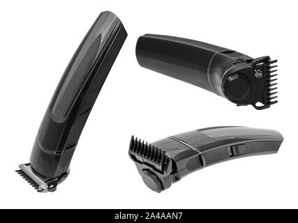 Bartschneider Collage. Close-up. Auf weissem Hintergrund. Stockfoto