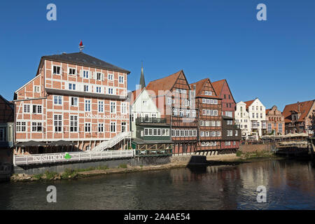 Frame Häuser, am Stintmarkt, Altstadt, Lüneburg, Niedersachsen, Deutschland Stockfoto