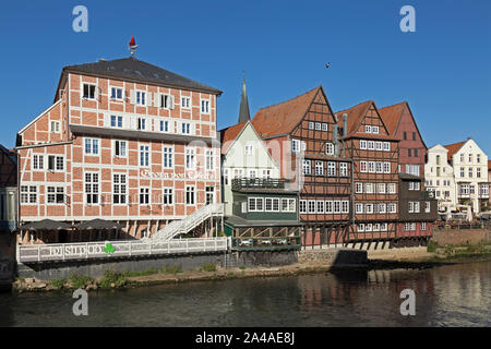 Frame Häuser, am Stintmarkt, Altstadt, Lüneburg, Niedersachsen, Deutschland Stockfoto