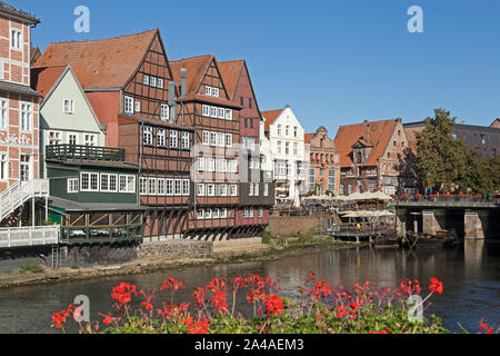 Frame Häuser, am Stintmarkt, Altstadt, Lüneburg, Niedersachsen, Deutschland Stockfoto