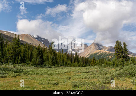 Mount Athabasca und Hilda Peak, Kanada Stockfoto