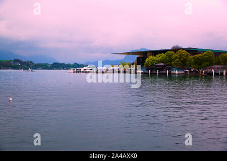 Genfer See Panorama in Luzern, Schweiz. Stockfoto