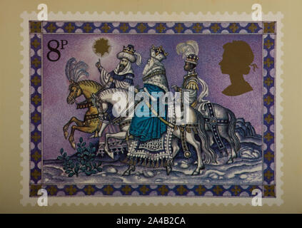 Weihnachtsmarke mit drei Könige, 1979 Großbritannien Stockfoto