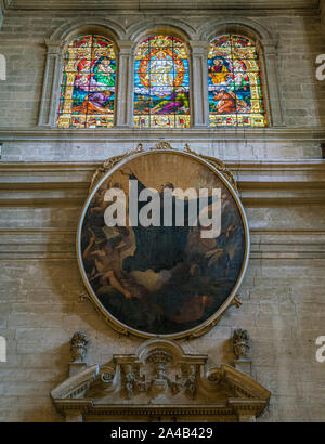 Counterfacade in der Kathedrale von Malaga (Basilika de La Encarnacion), Andalusien, Spanien. Juni -25-2019 Stockfoto
