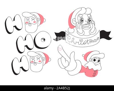 Weihnachten Santa Claus minimalistischen Cartoon design Stock Vektor