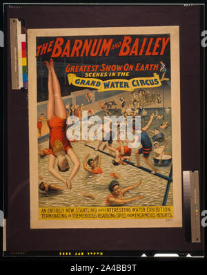 Das Barnum & Bailey größte Show auf der Erde Szenen im Grand Wasser circus // Die strobridge Lith. Co., Cincinnati - New York. Stockfoto