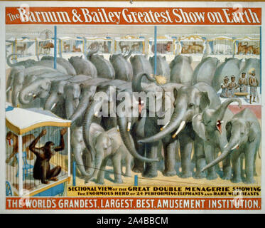 Das Barnum und Bailey größte Show auf der Erde - die Welt der großartigste, größte, beste, Amusement Institution Stockfoto
