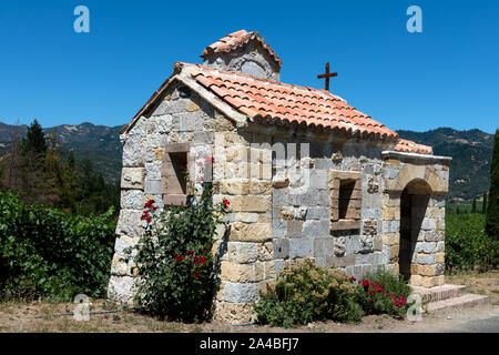 Das Castello di Amorosa Weingut liegt in der Nähe von Calistoga, Kalifornien Stockfoto