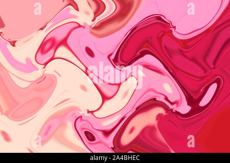 Rosa magenta Flüssiglack diffusing Spritzer Marmorierung digital erzeugten Stockfoto