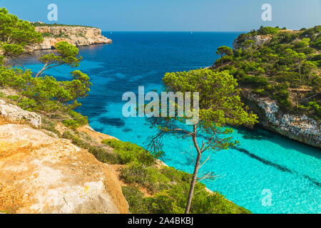 Schönen Strand Cala des Moro, Palma de Mallorca, Spanien, Balearen Insel Stockfoto