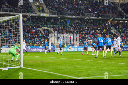 Tallinn, Estland. 13. Okt 2019. Ilkay Gündogan, DFB 21, Kerben, schießt Ziel für 0-2 ESTLAND - DEUTSCHLAND Wichtig: DFB-Vorschriften die Verwendung von Fotografien als Bildsequenzen und/oder quasi-Video zu verbieten. Die Qualifikation für die Europameisterschaft, EM Quali, 2020 Saison 2019/2020, 13. Oktober 2019 in Tallinn, Estland. Credit: Peter Schatz/Alamy leben Nachrichten Stockfoto