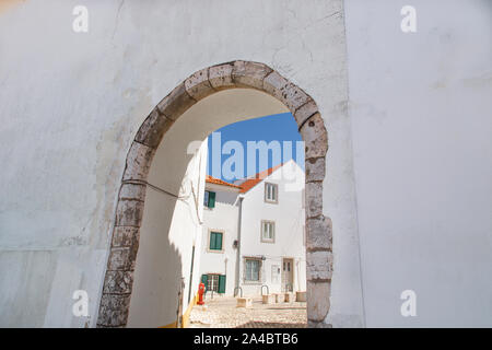 Portugal, malerischen Straßen der Küstenstadt Stadt Cascais im historischen Stadtzentrum Stockfoto