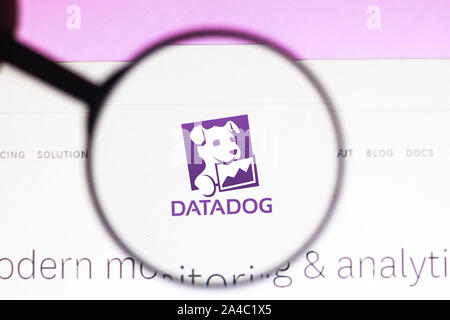 Brasilien. 26 Sep, 2019. In diesem Foto Abbildung der Homepage des Datadog website ist zu sehen auf dem Bildschirm des Computers angezeigt. Credit: Rafael Henrique/SOPA Images/ZUMA Draht/Alamy leben Nachrichten Stockfoto