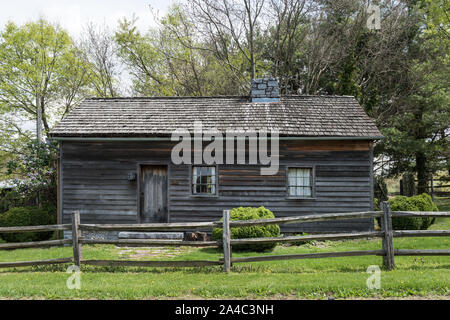 Die Morgan Kabine, die zweite Heimat von Morgan Morgan, West Virginia erste bekannte Permanente weiße Siedler, in, was jetzt die Torytown Bereich der Berkeley County Stockfoto