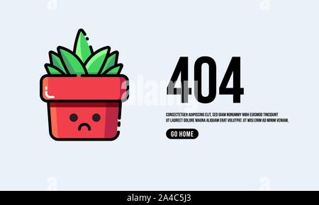 Oops 404 Seite Interface Design mit der Vector Illustration - Vektor Stockfoto