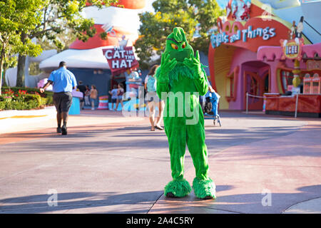 Der Grinch, Dr. Seuss Charakter, Seuss Landing, Insel der Abenteuer, Universal Studios Resort, Orlando, Florida, USA Stockfoto