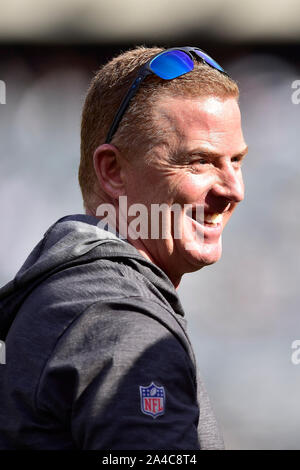 East Rutherford, New Jersey, USA. 13 Okt, 2019. Dallas Cowboys Head Coach JASON GARRETT vor dem Spiel bei MetLife Stadium in East Rutherford, New Jersey New York gesehen wird besiegt Dallas 24 bis 22 Credit: Brooks Von Arx/ZUMA Draht/Alamy leben Nachrichten Stockfoto