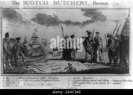 Die Scotch Metzgerei, Boston, 1775 Stockfoto