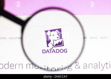 In diesem Foto Abbildung der Homepage des Datadog website ist zu sehen auf dem Bildschirm des Computers angezeigt. Stockfoto