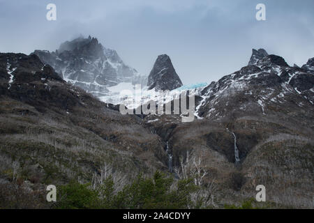 Paine Grande Refugio Campingplatz im Torres del Paine Nationalpark, Chile Stockfoto