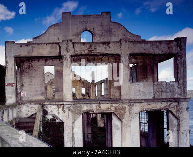 Die Ausgebrannten Officer's Club auf Alcatraz Island, San Francisco, Kalifornien Stockfoto
