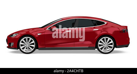 Rote Limousine isoliert Stockfoto