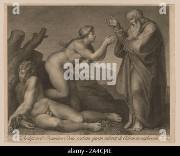 Die Schaffung von Eva]/Michelang. Buonarota S. Stockfoto