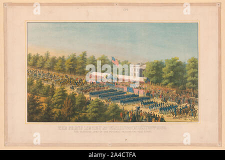 Die Grand review Washington am 23. Mai 1865 Die glorreiche Armee des Potomac vorbei an den Kopf//Lith. Von E.Sachse & Co., Boston. Stockfoto