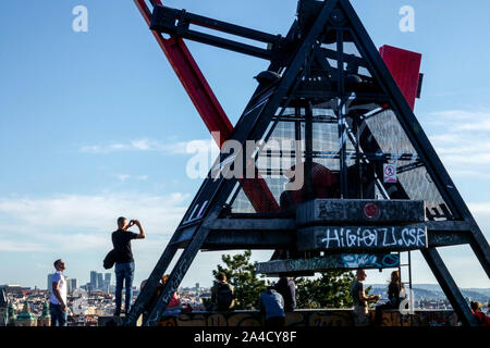 Prag metronom Letenske Sady Letna Prag Tschechische Republik Stockfoto