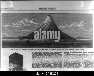 Die Insel und Vulkan Krakatoa, Straße von Sunda, eingetaucht in den späten Eruption Stockfoto