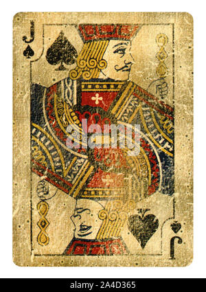 Pikbube Playing Card - auf weißen isoliert Stockfoto