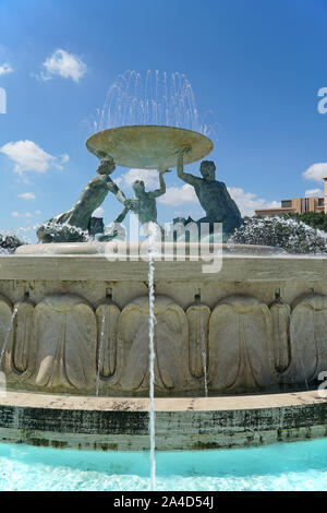 Den Tritonen-brunnen, Il-Funtana tat-Tritoni, Valletta, Malta Stockfoto